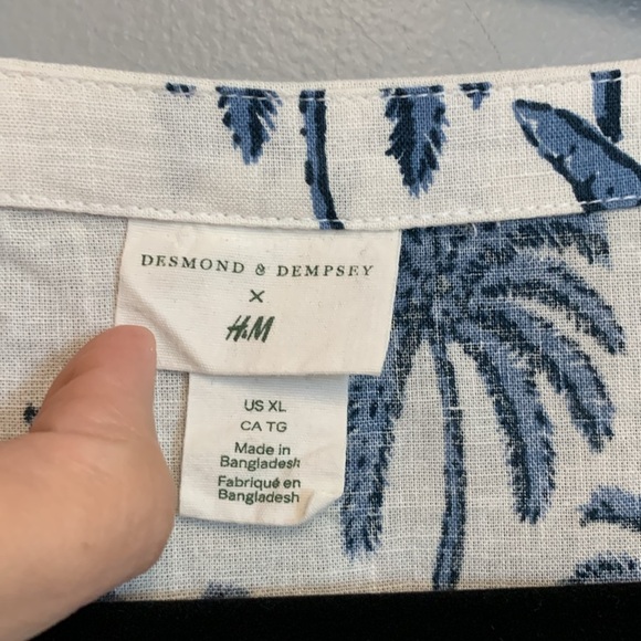 XL H&M Dempsey Palm Tree Linen Blend - Picture 6 of 8